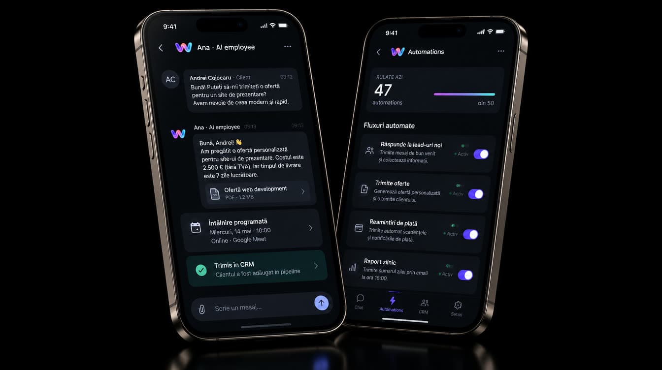 Angajat AI pe telefon
